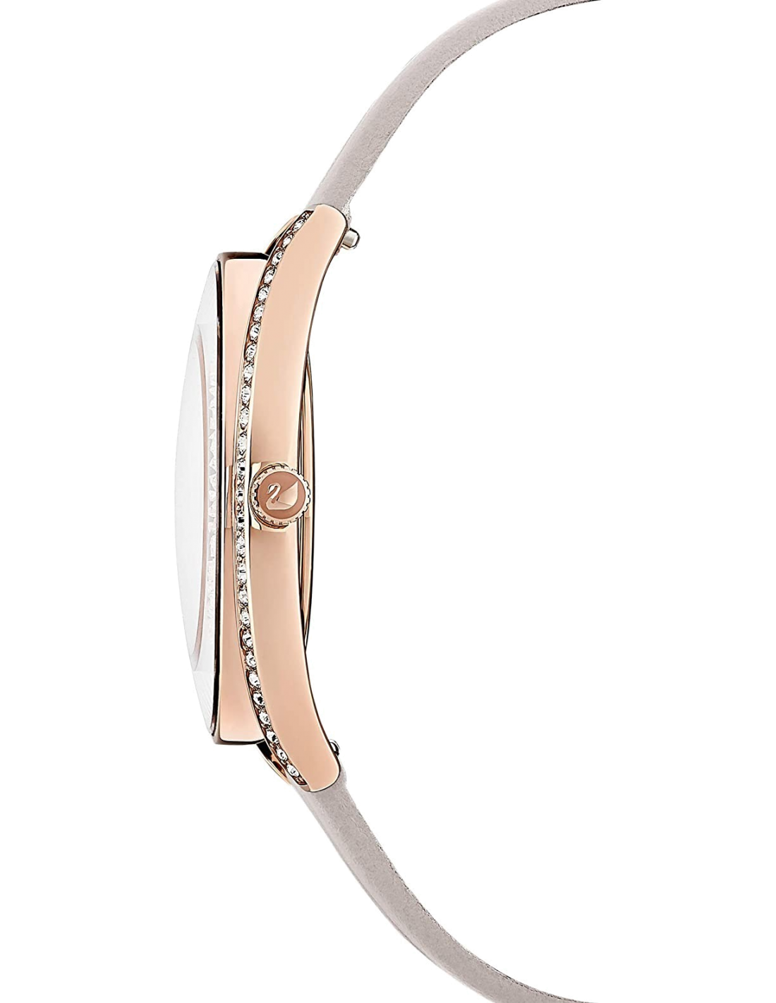 Montre Femme Swarovski Crystalline Aura 5519450 Cadran Cristaux, Boîtier Or Rose, Bracelet Cuir Beige vue 2