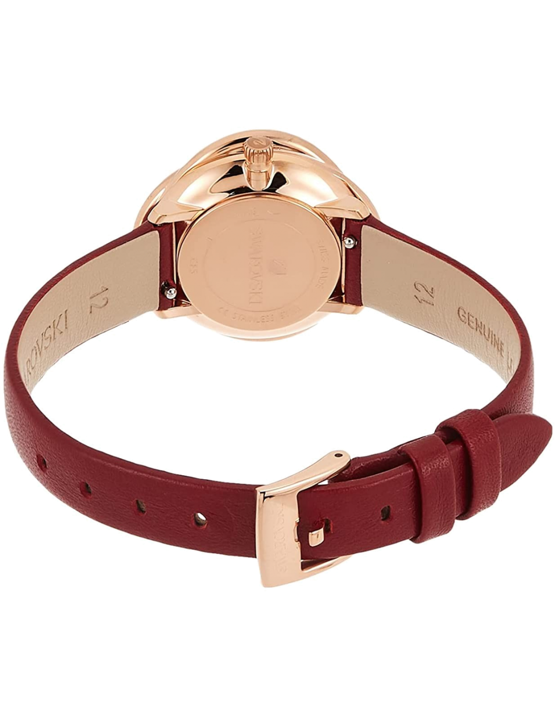 Montre Femme Swarovski 5552780 - Cadran Cristal Flower, Bracelet Cuir Bordeaux vue 3