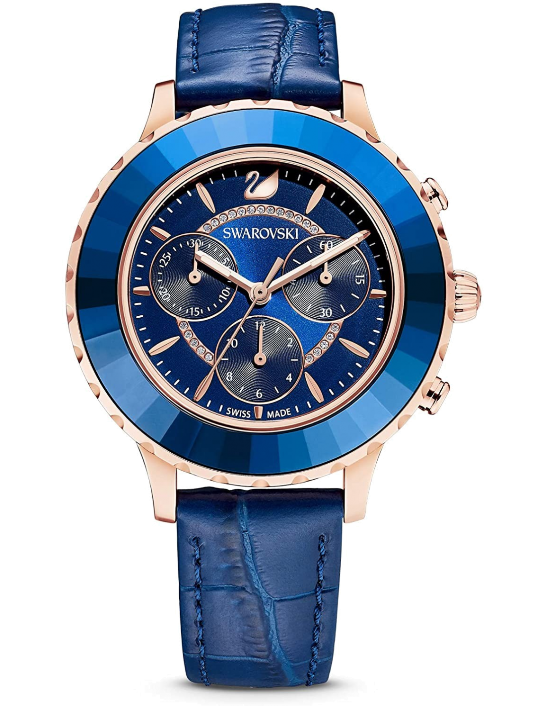 Montre Swarovski 5563480 Octea Lux Chrono Bracelet Cuir Bleu
