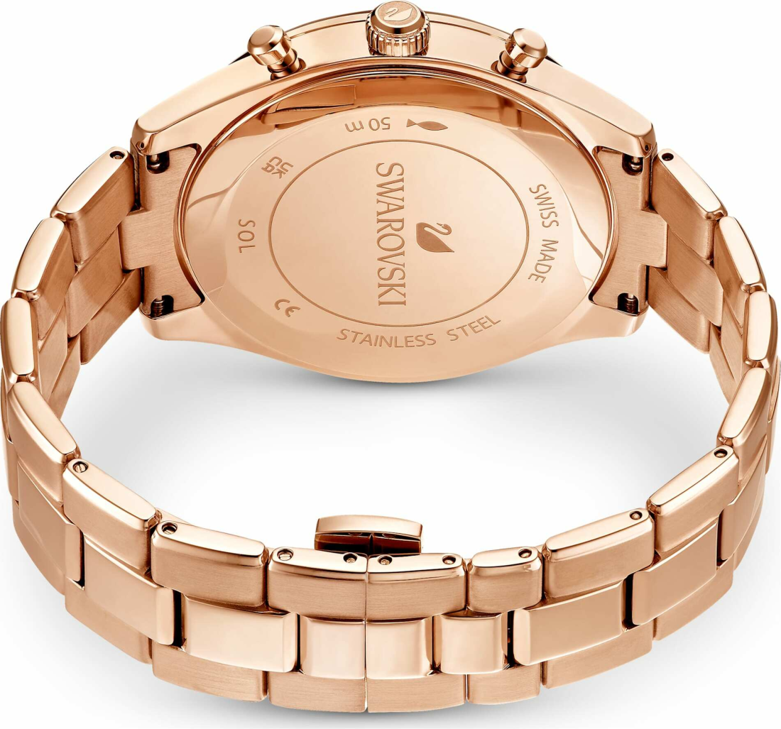 Montre Femme Swarovski Octea Lux Sport 5610478 - Cadran Noir, Bracelet Acier Or Rose vue 5