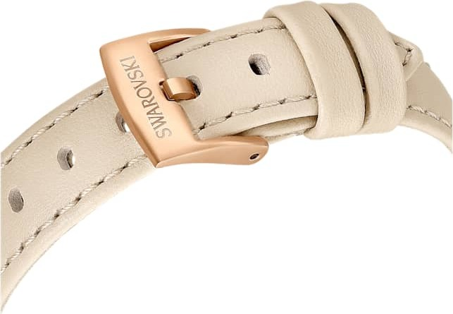 Montre Femme Swarovski Certa 5672968 - Boîtier Or Rose, Cadran Blanc Guilloché, Bracelet Cuir Beige vue 6