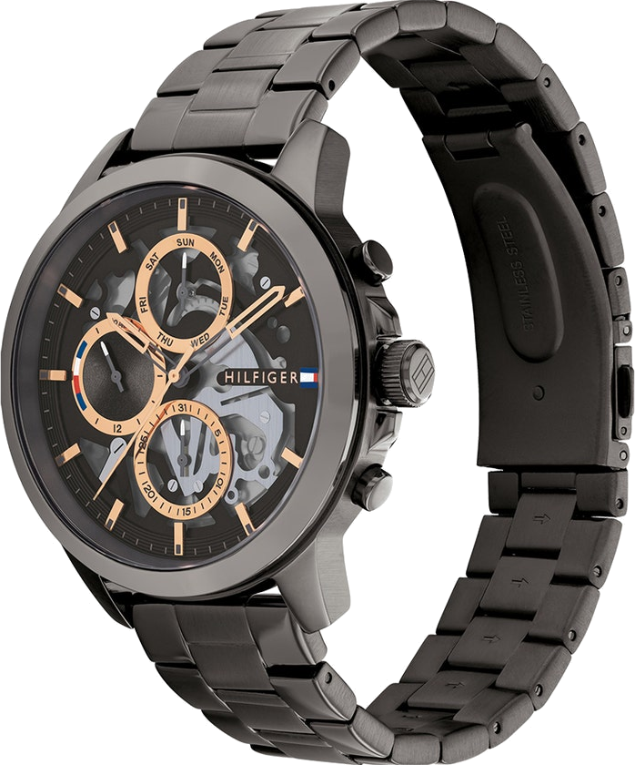 Montre Homme Tommy Hilfiger 1710479 Henry Automatique Squelette Anthracite vue 2