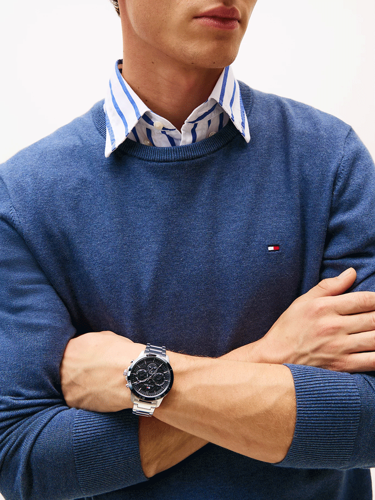 Montre Homme Tommy Hilfiger 1710684 Henry - Boîtier Acier Argenté & Cadran Bleu Multifonctions vue 4