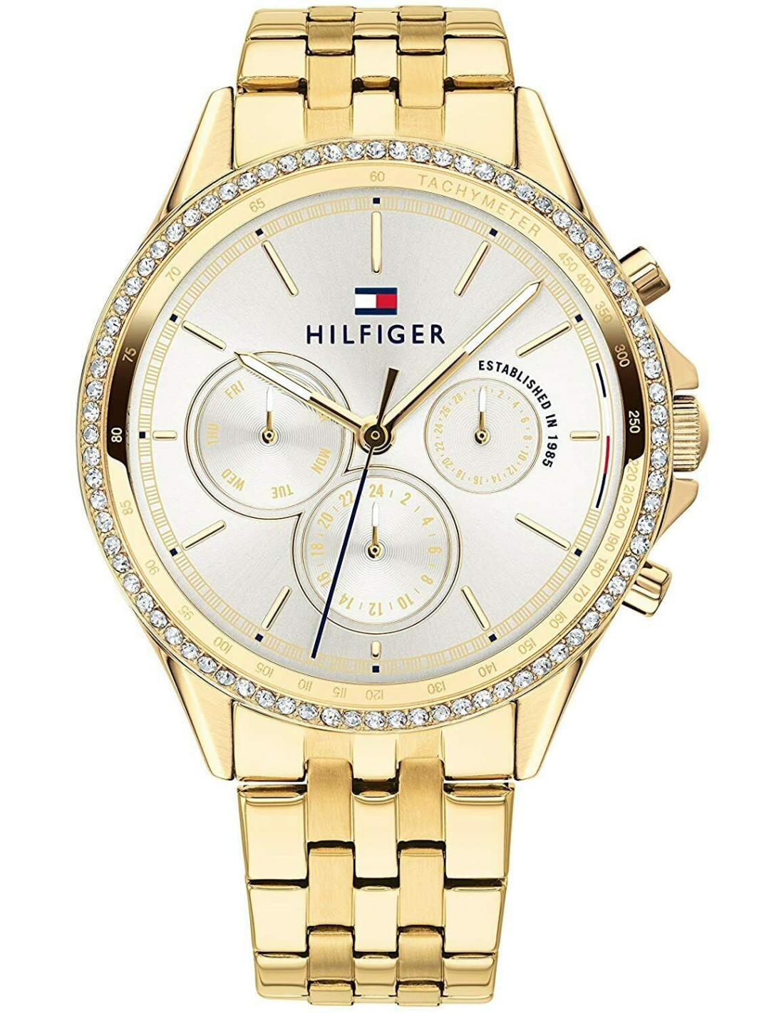 Montre Tommy Hilfiger 1781977 pour Femme en Acier Doré Ornée de Cristaux