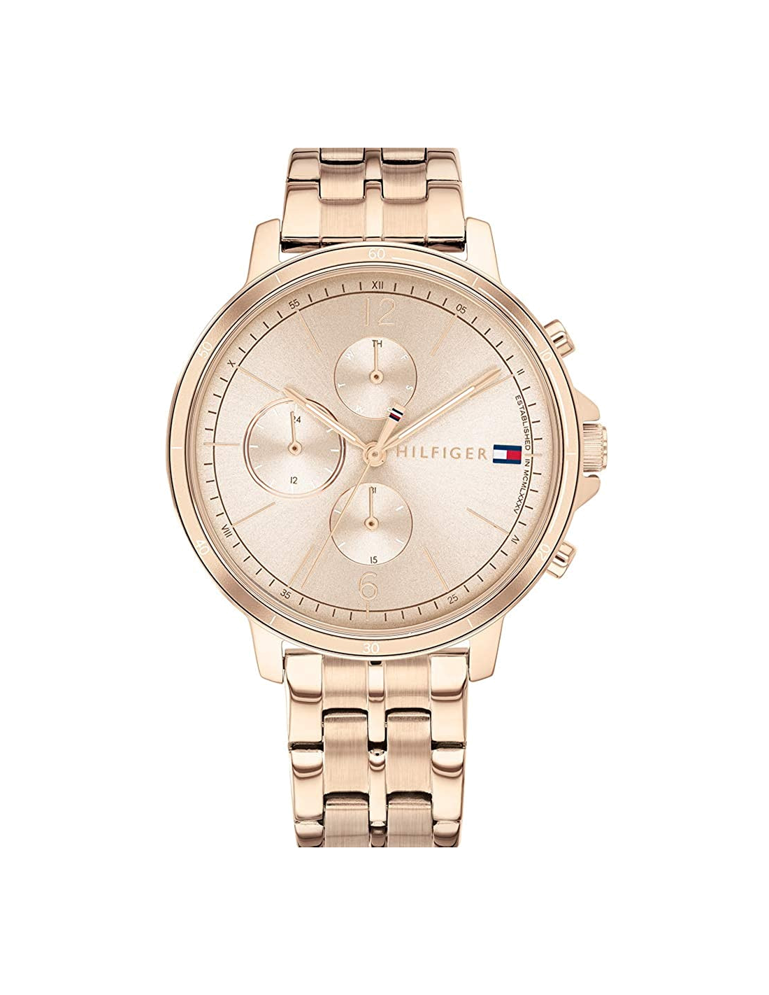 Montre Tommy Hilfiger Madison 1782190 pour Femme, Cadran et Bracelet Acier Or Rose 38mm