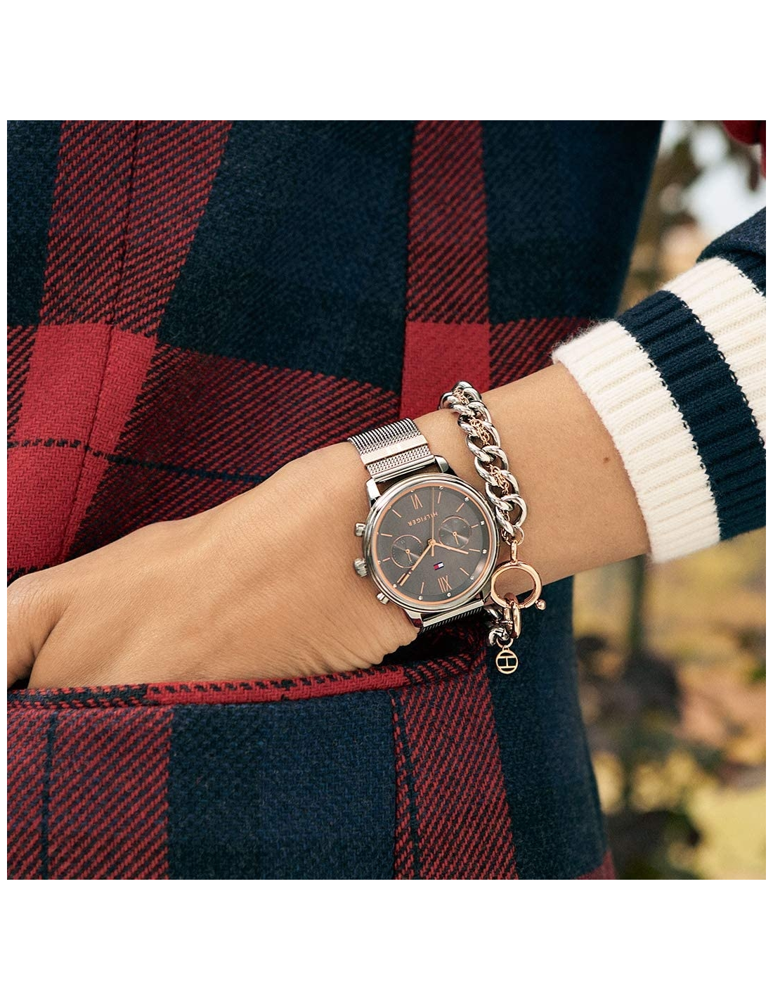 Montre Tommy Hilfiger Blake 1782304 anthracite maille milanaise vue 5