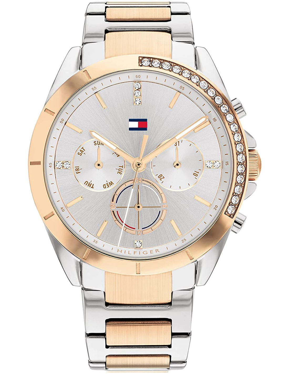 Montre Femme Tommy Hilfiger 1782387 Kennedy Acier Bicolore Argent/Or Rose Cadran Argent