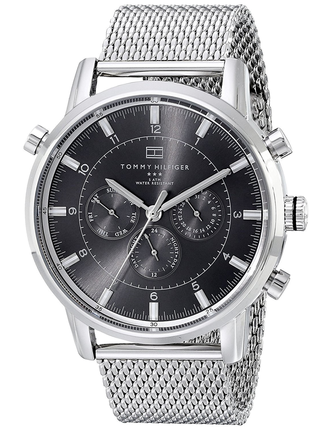 Montre Homme Tommy Hilfiger 1790877 - Cadran Gris, Boîtier et Maille Milanaise Argent