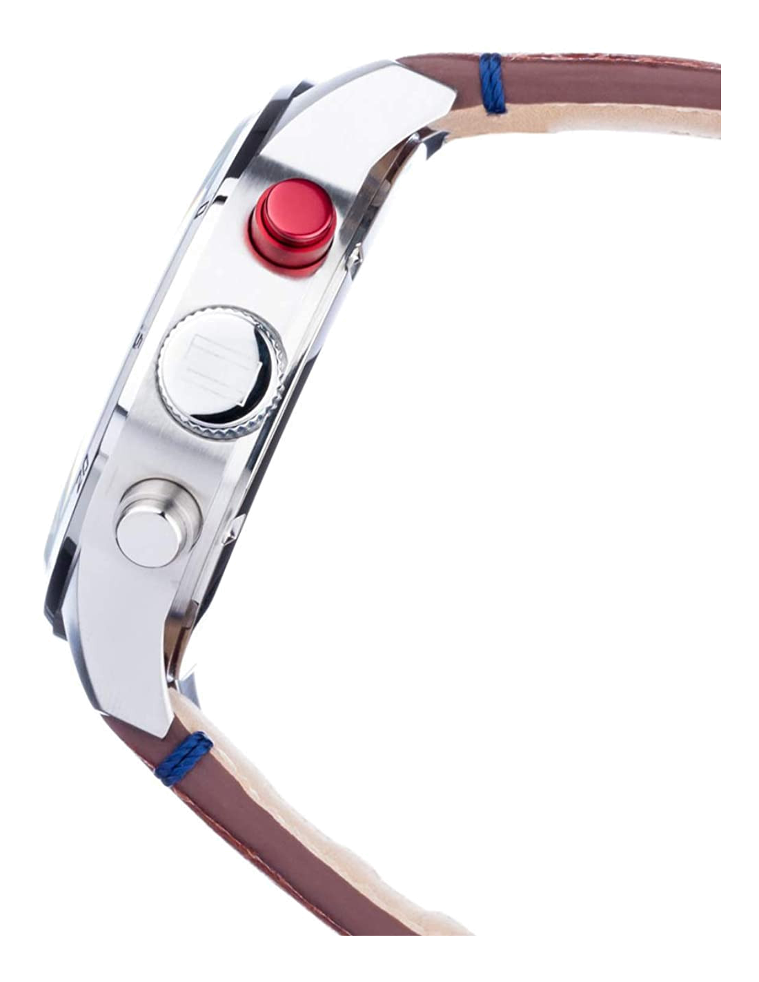 Montre Homme Tommy Hilfiger 1791066 - Cadran Bleu, Boîtier Acier, Bracelet Cuir Marron vue 2