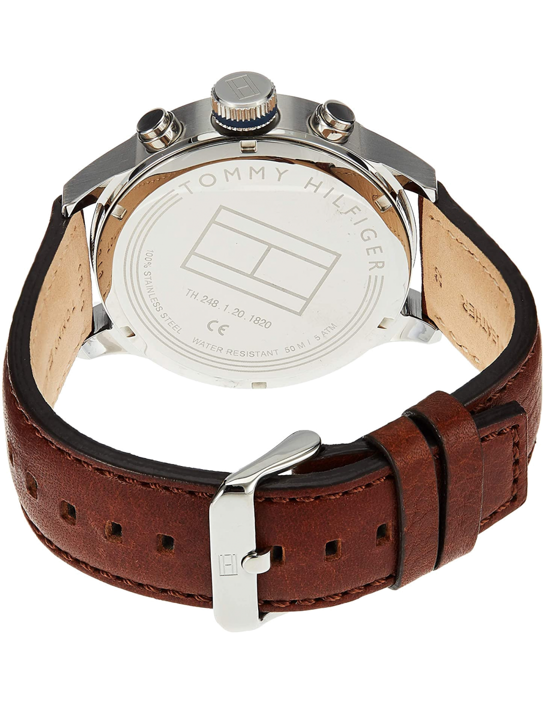 Détail du bracelet en cuir marron — Montres Outlet