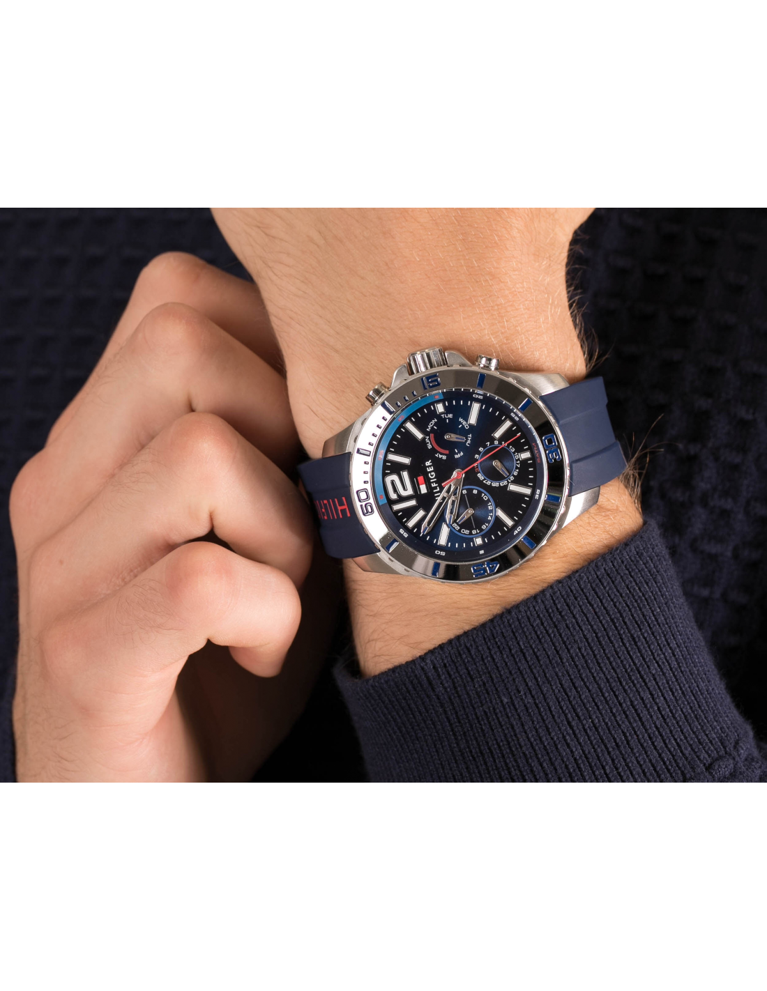 Montre Homme Tommy Hilfiger 1791142 - Cadran et Bracelet Silicone Bleu vue 3