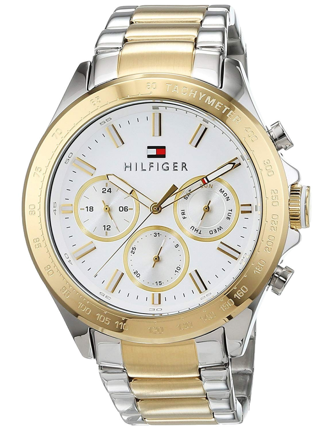 Montre Homme Tommy Hilfiger 1791226 - Boîtier acier 44mm, cadran bleu, bracelet bi-ton