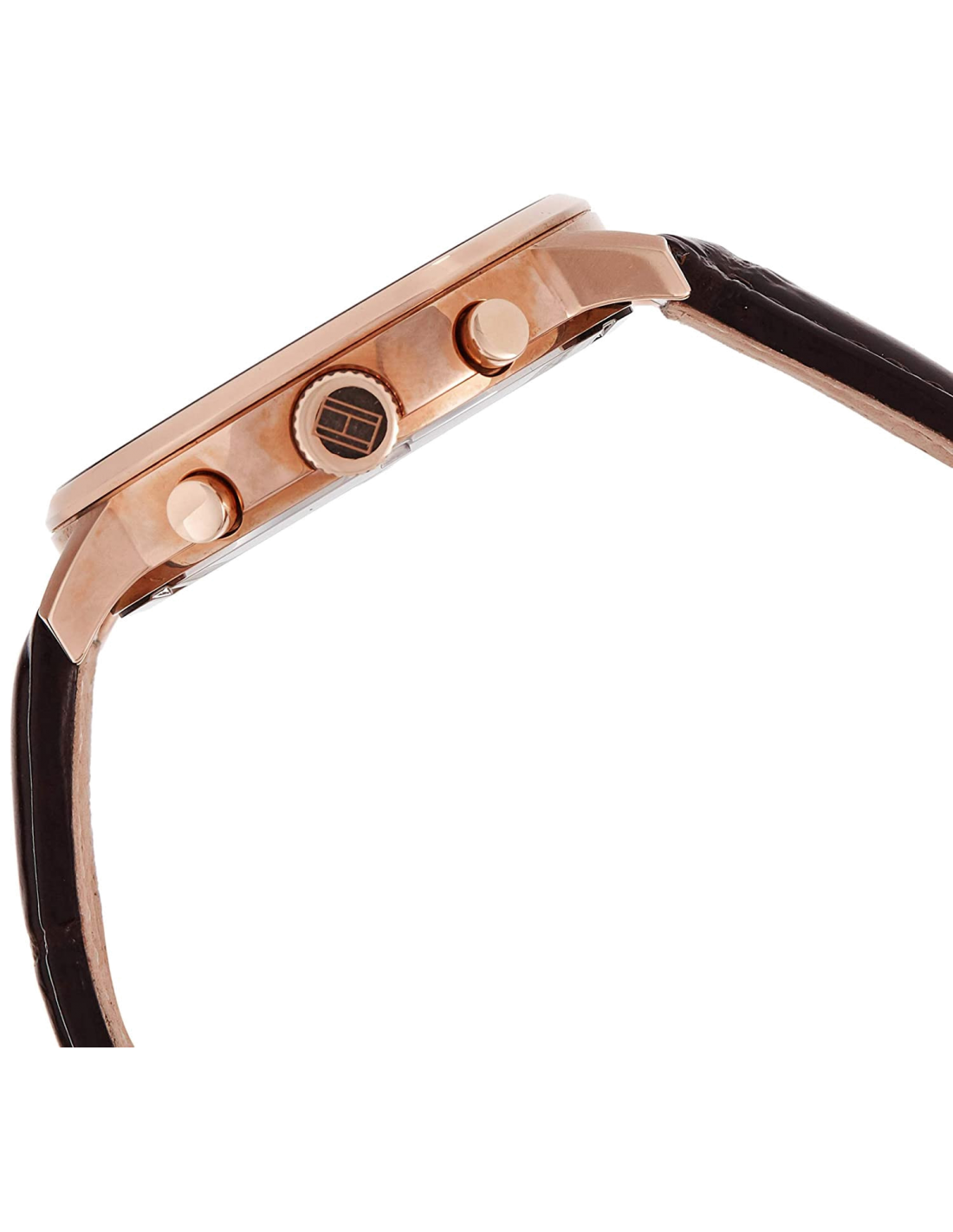 Montre Homme Tommy Hilfiger Alden 1791308 - Cadran Bleu, Boîtier Or Rose, Bracelet Cuir Marron vue 2