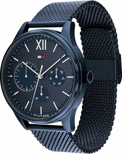 Montre Homme Tommy Hilfiger 1791421 - Cadran et Bracelet Maille Milanaise Bleu Acier vue 2