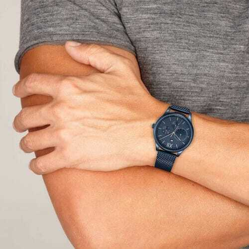 Montre Homme Tommy Hilfiger 1791421 - Cadran et Bracelet Maille Milanaise Bleu Acier vue 4