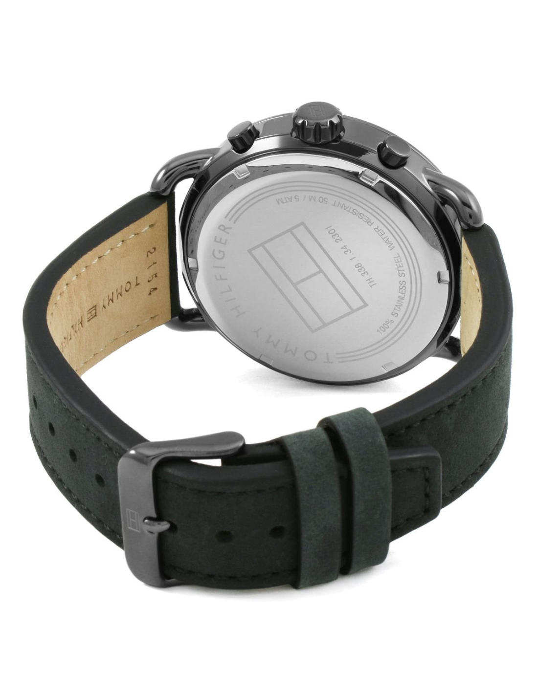 Montre Homme Tommy Hilfiger 1791426 Aviateur Cadran Noir Bracelet Cuir Noir vue 3