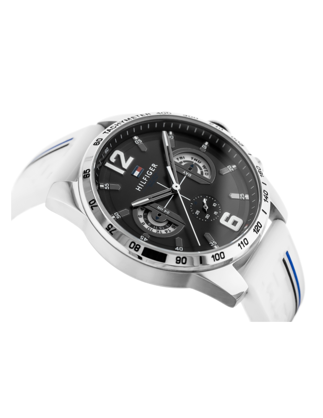 Montre Homme Tommy Hilfiger Decker 1791475 - Boîtier Acier Doré, Bracelet Silicone Blanc vue 3