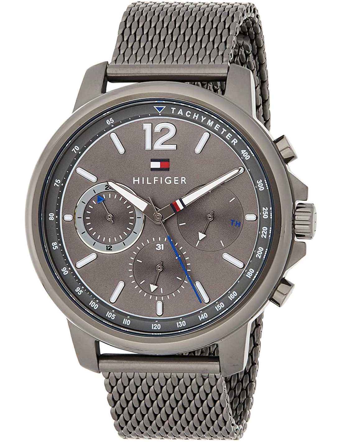 Montre Homme Tommy Hilfiger 1791530 Cadran Bleu Multifonction Bracelet Cuir Brun