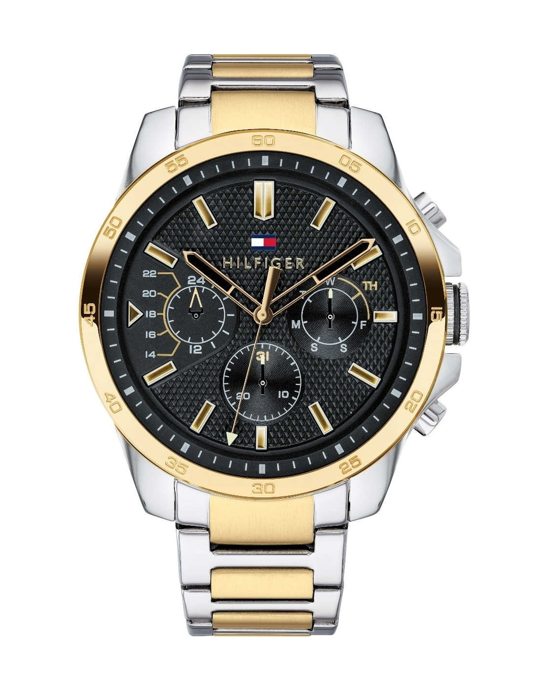 Montre Homme Tommy Hilfiger 1791559 Decker - Cadran Bleu, Bracelet Acier Bicolore Argent/Or