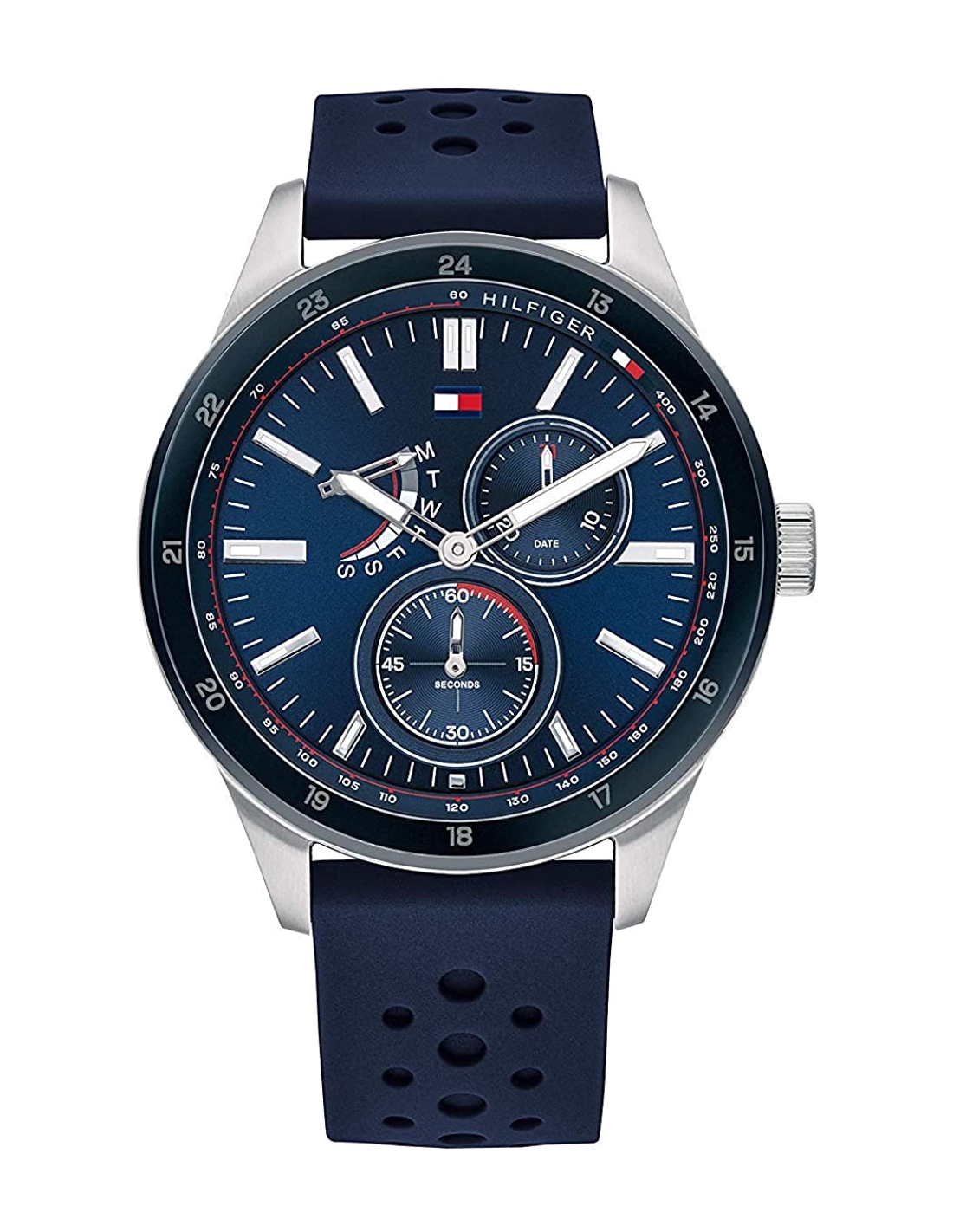 Montre Homme Tommy Hilfiger Austin 1791635 - Cadran Bleu, Bracelet Cuir Brun