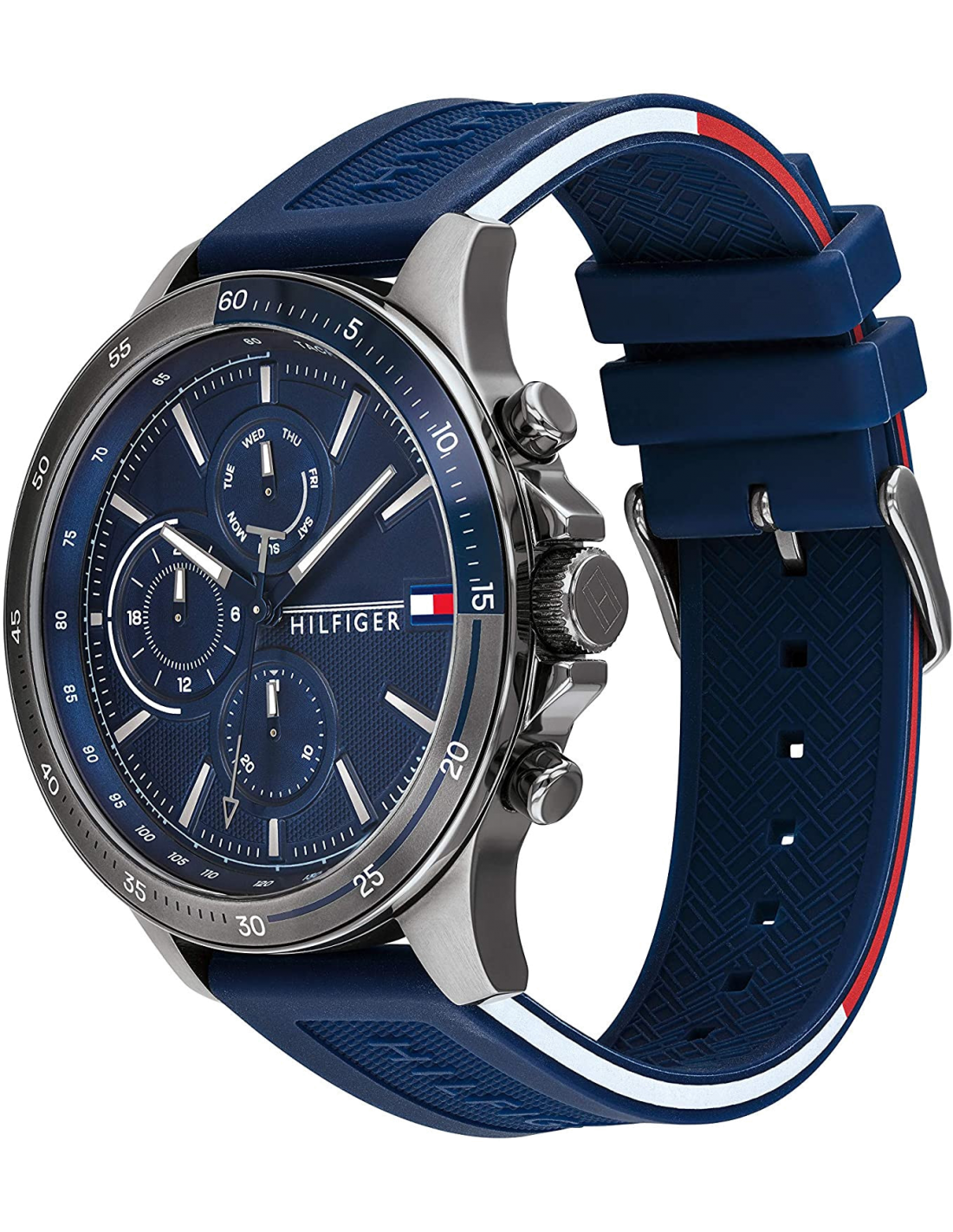 Montre Homme Tommy Hilfiger 1791721 - Boîtier Acier Doré, Cadran et Bracelet Silicone Bleu vue 2