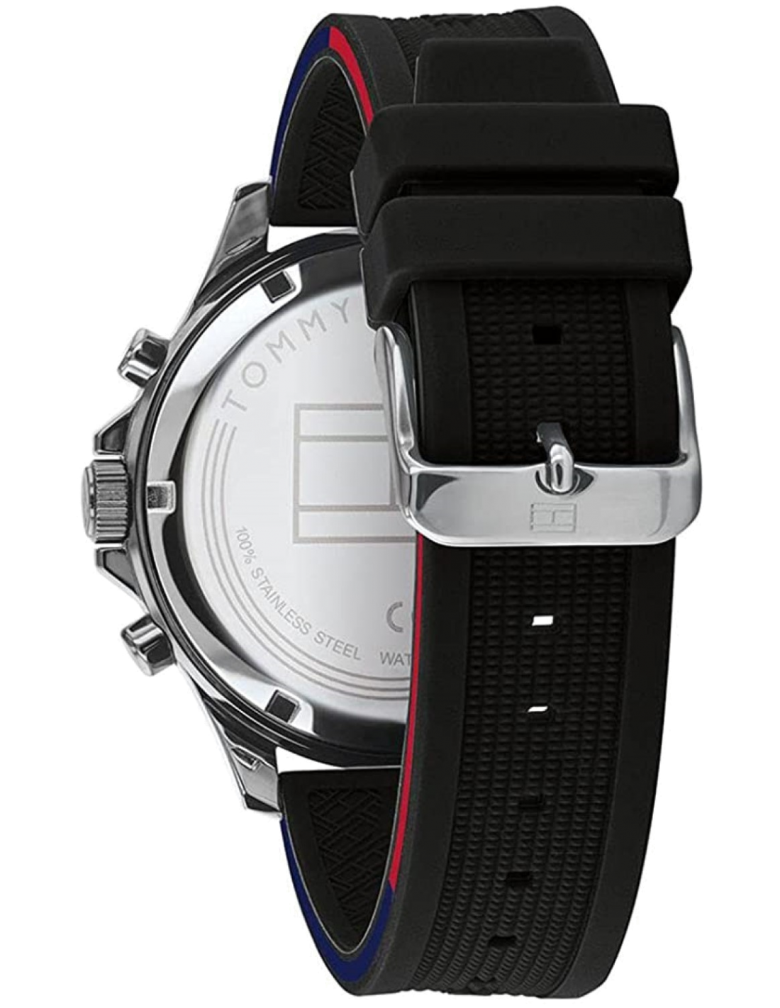 Montre Homme Tommy Hilfiger 1791724 Chronographe Acier Noir Bracelet Silicone vue 2