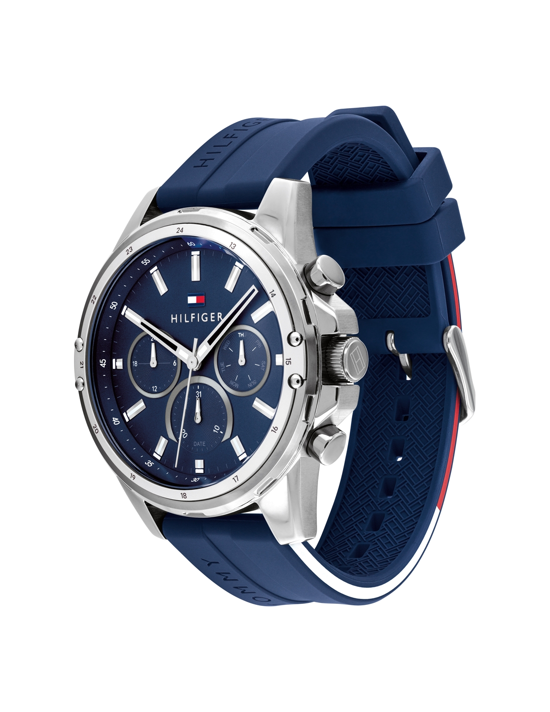 Montre Tommy Hilfiger 1791791 en silicone bleu et boîtier 45 mm vue 2