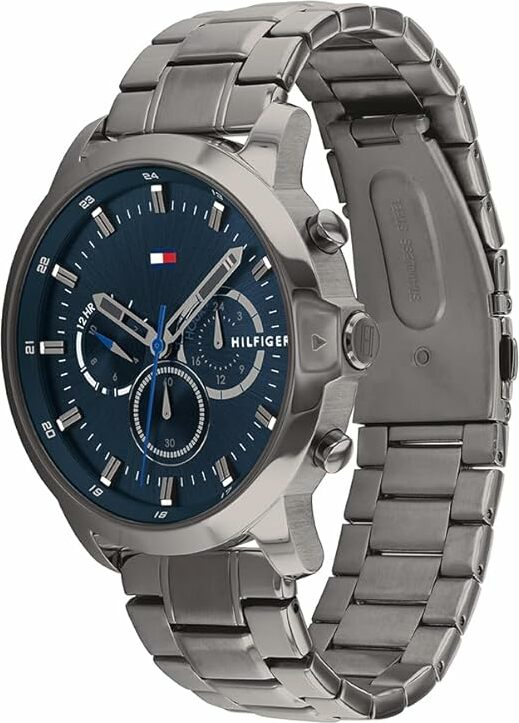 Montre Homme Tommy Hilfiger 1791796 Jameson - Boîtier Acier Gris 46mm, Cadran Bleu Texturé vue 2