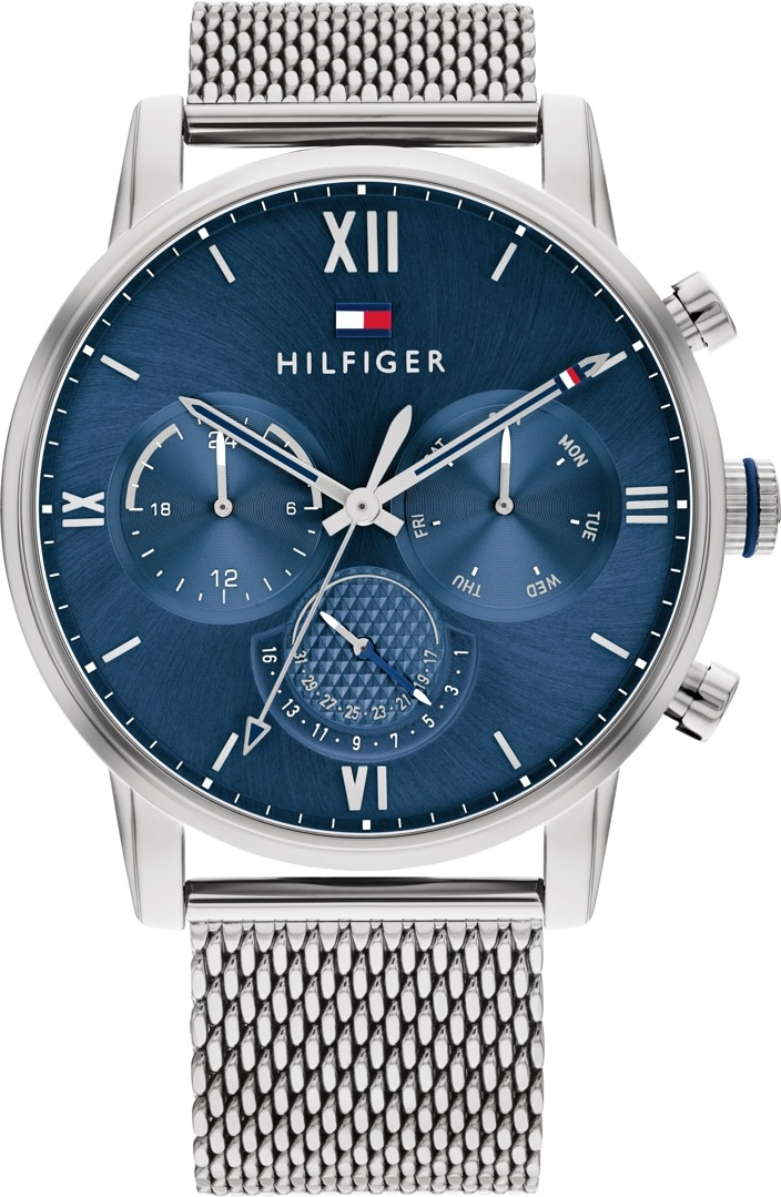 Montre Homme Tommy Hilfiger 1791881 Sullivan - Cadran Bleu, Bracelet Acier Maille Milanaise Argent