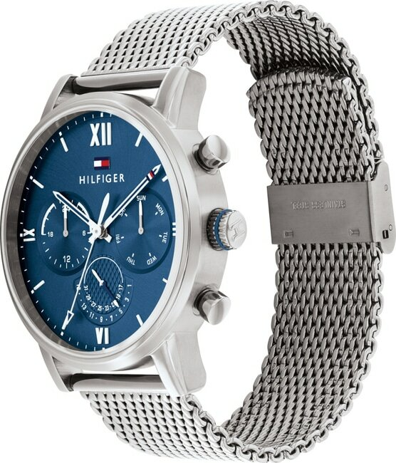 Montre Homme Tommy Hilfiger 1791881 Sullivan - Cadran Bleu, Bracelet Acier Maille Milanaise Argent vue 2