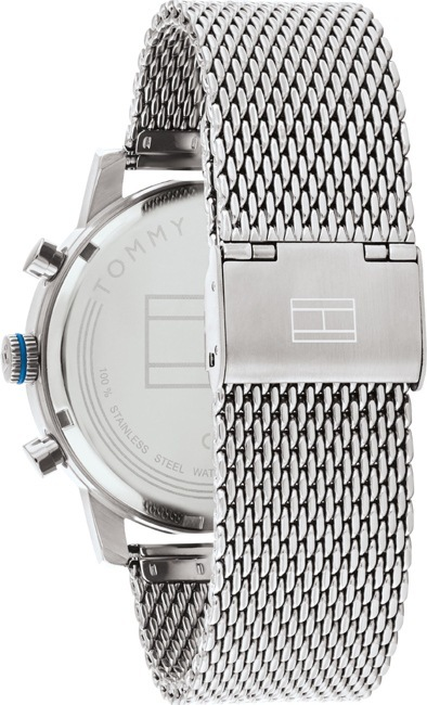 Montre Homme Tommy Hilfiger 1791881 Sullivan - Cadran Bleu, Bracelet Acier Maille Milanaise Argent vue 3