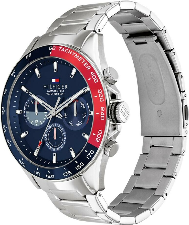 Montre Homme Tommy Hilfiger 1791968 - Boîtier Acier Argenté 46mm, Cadran Bleu Multifonctions vue 2