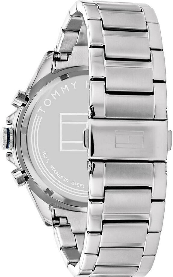 Montre Homme Tommy Hilfiger 1791968 - Boîtier Acier Argenté 46mm, Cadran Bleu Multifonctions vue 3