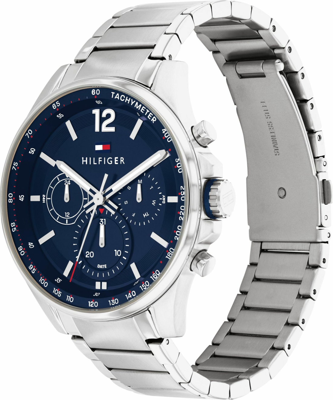 Montre Homme Tommy Hilfiger 1791973 - Cadran Bleu Multifonctions en Acier Argenté vue 2