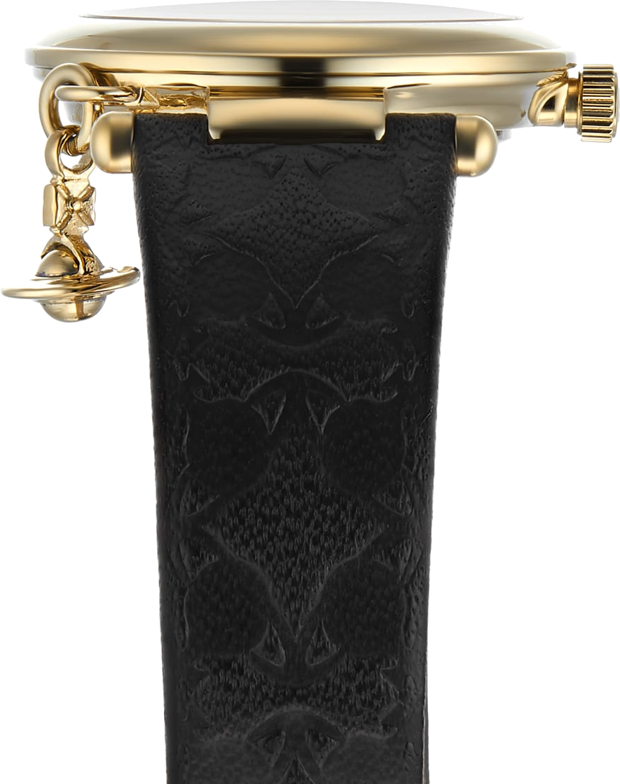 Montre Femme Vivienne Westwood Orb II - Boîtier or, cadran et bracelet cuir noir - Réf. VV006BKGD vue 4