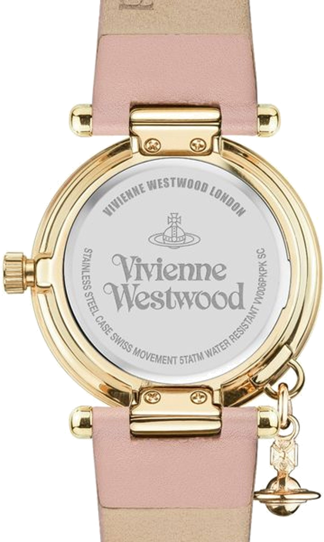 Montre Femme Vivienne Westwood Orb II VV006PKPK - Boîtier Or Jaune & Cadran Rose - Bracelet Cuir Rose vue 3