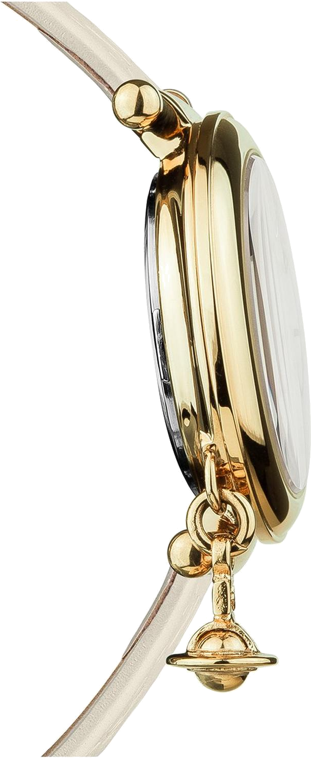 Montre Femme Vivienne Westwood Orb II - Réf. VV006WHWH - Cadran doré, bracelet cuir beige vue 2
