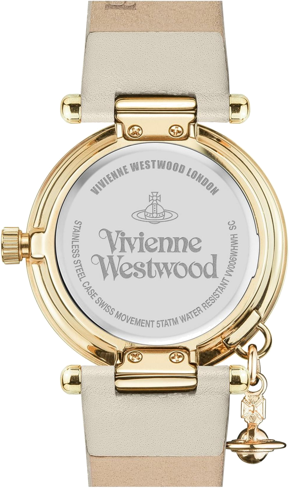 Montre Femme Vivienne Westwood Orb II - Réf. VV006WHWH - Cadran doré, bracelet cuir beige vue 3