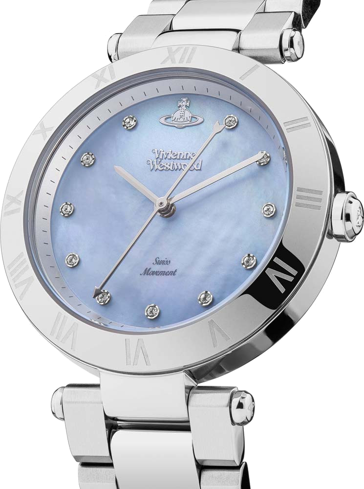 Montre Femme Vivienne Westwood Montagu VV206BLSL - Cadran bleu nacré, bracelet acier argent vue 2