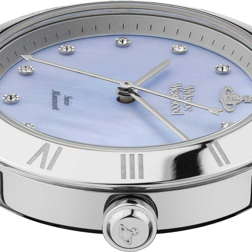 Montre Femme Vivienne Westwood Montagu VV206BLSL - Cadran bleu nacré, bracelet acier argent vue 3