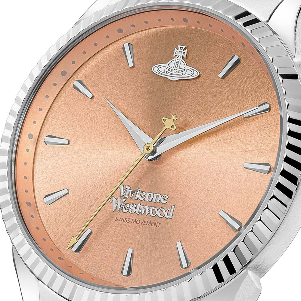 Montre Femme Vivienne Westwood VV240PHSL - Cadran Orange & Bracelet Acier Argenté vue 3