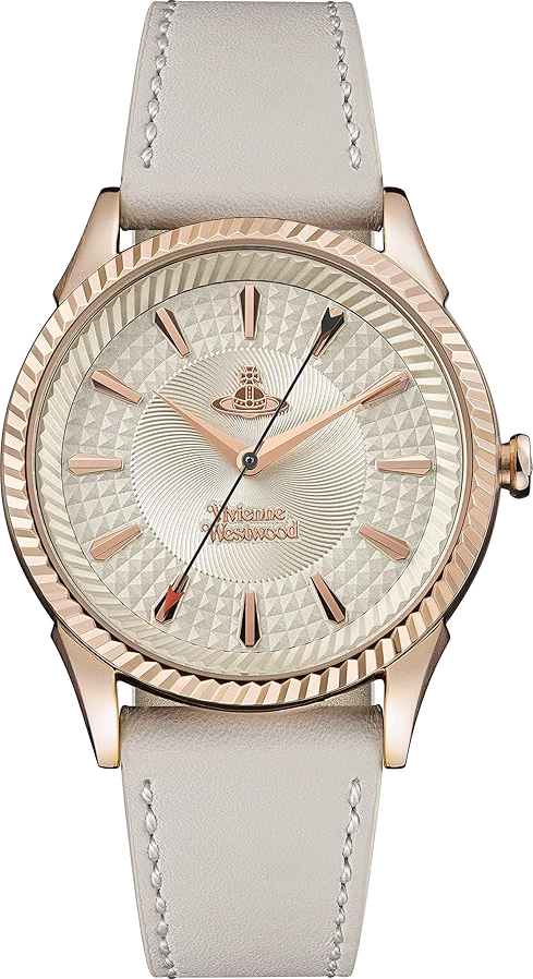Montre Femme Vivienne Westwood Seymour VV240RSWH - Cadran blanc, boîtier or rose, bracelet cuir beige