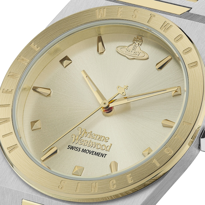 Montre Femme Vivienne Westwood Charterhouse VV244CPSG - Cadran doré, bracelet acier bicolore vue 4