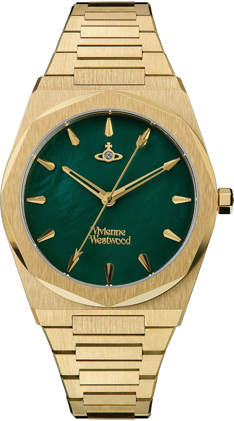 Montre Femme Vivienne Westwood Limehouse VV244GRGD bracelet doré en acier cadran vert