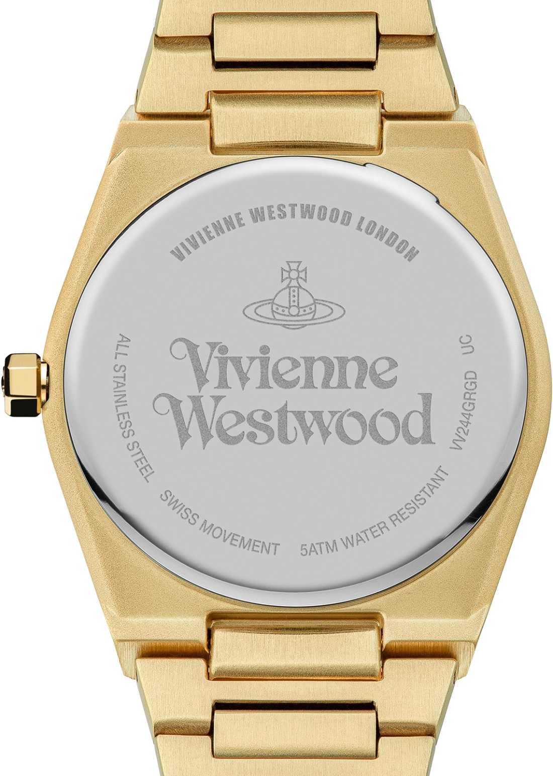 Montre Femme Vivienne Westwood Limehouse VV244GRGD bracelet doré en acier cadran vert vue 4