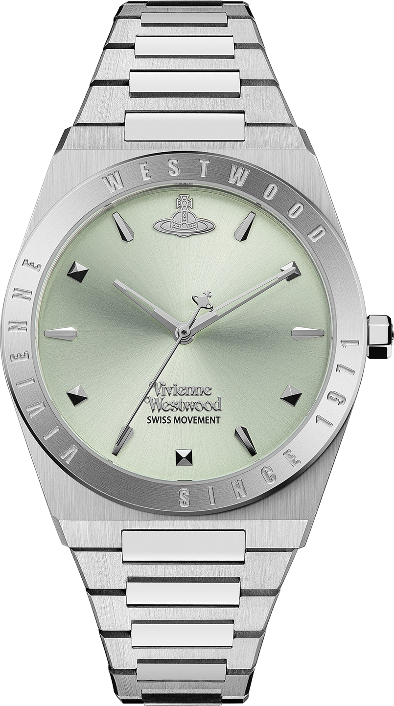 Montre Femme Vivienne Westwood Charterhouse VV244PGRSL - Cadran Vert, Boîtier et Bracelet Acier Argenté