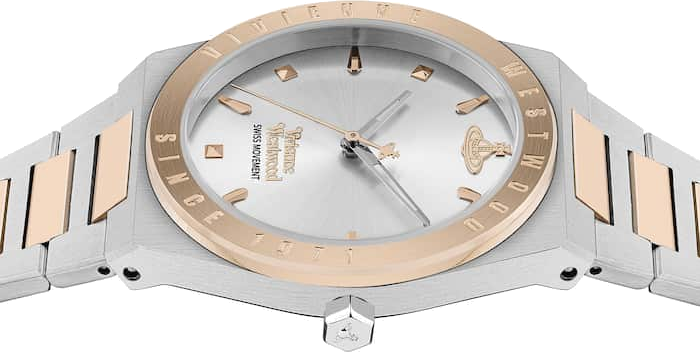 Montre Femme Vivienne Westwood Charterhouse VV244SLSR - Cadran argenté, bracelet acier bicolore or rose et argent vue 5