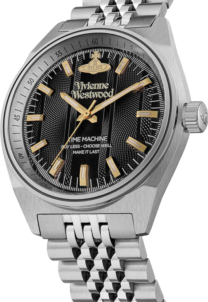 Montre Vivienne Westwood Sydenham VV251BKSL - Unisexe, Cadran Noir, Bracelet Acier Argenté vue 2