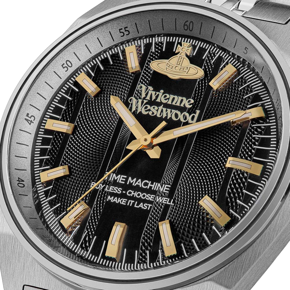 Montre Vivienne Westwood Sydenham VV251BKSL - Unisexe, Cadran Noir, Bracelet Acier Argenté vue 3