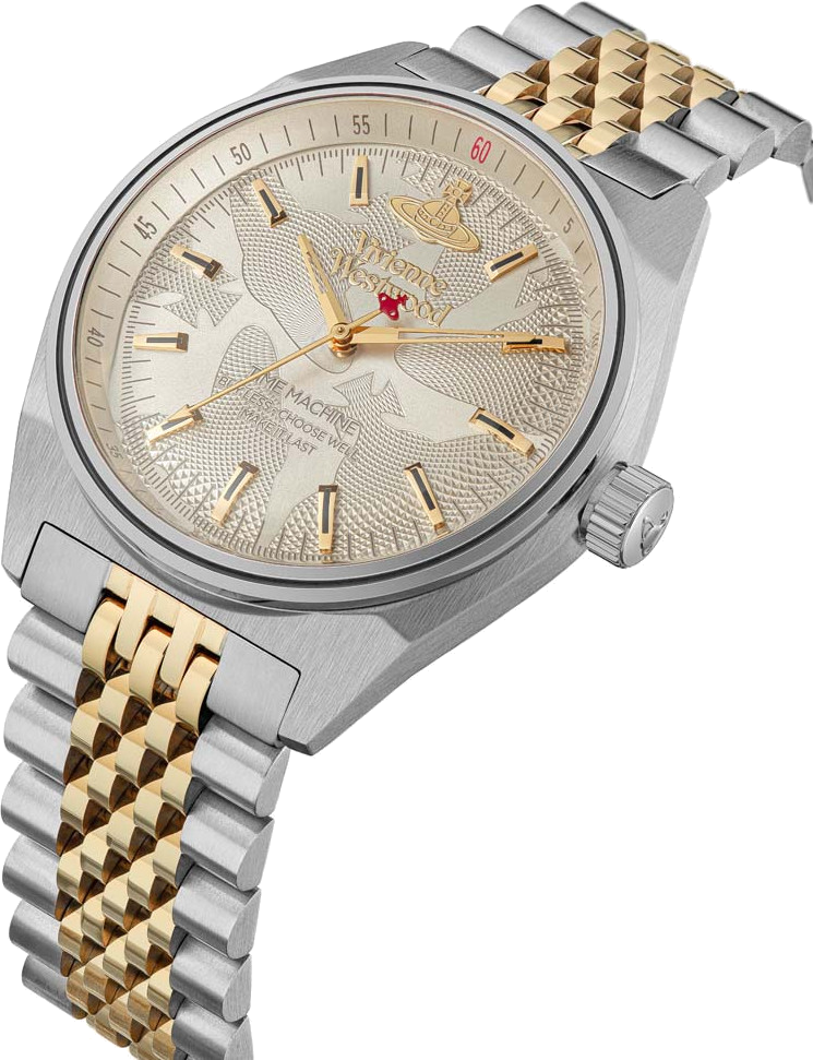 Montre Femme Vivienne Westwood Lady Sydenham VV251WGSG - Cadran doré, bracelet acier bicolore argent et or vue 2
